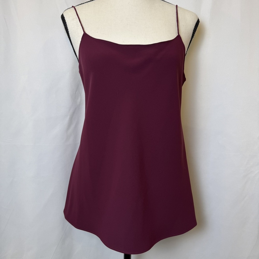 Theory Teah Urban Crepe Pink Currant Sleeveless Blouse Tank Top Size Small